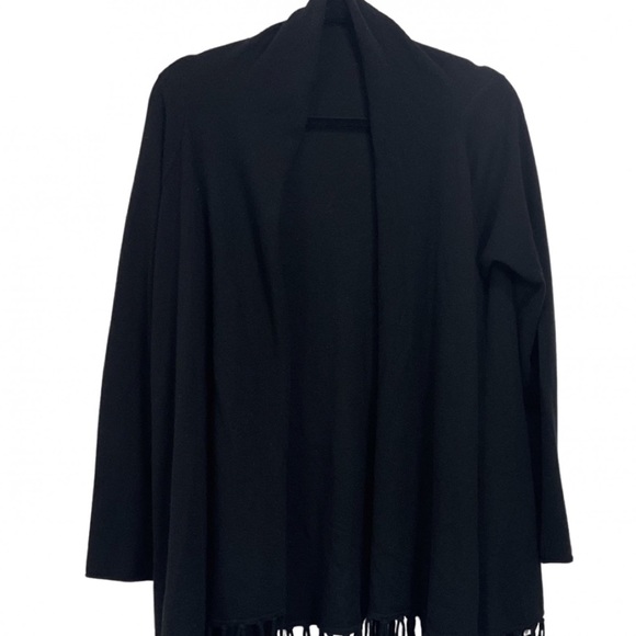 LIKE NEW Kinross 100% Cashmere shawl, long sleeve, black, size M, open cardigan - Picture 8 of 8
